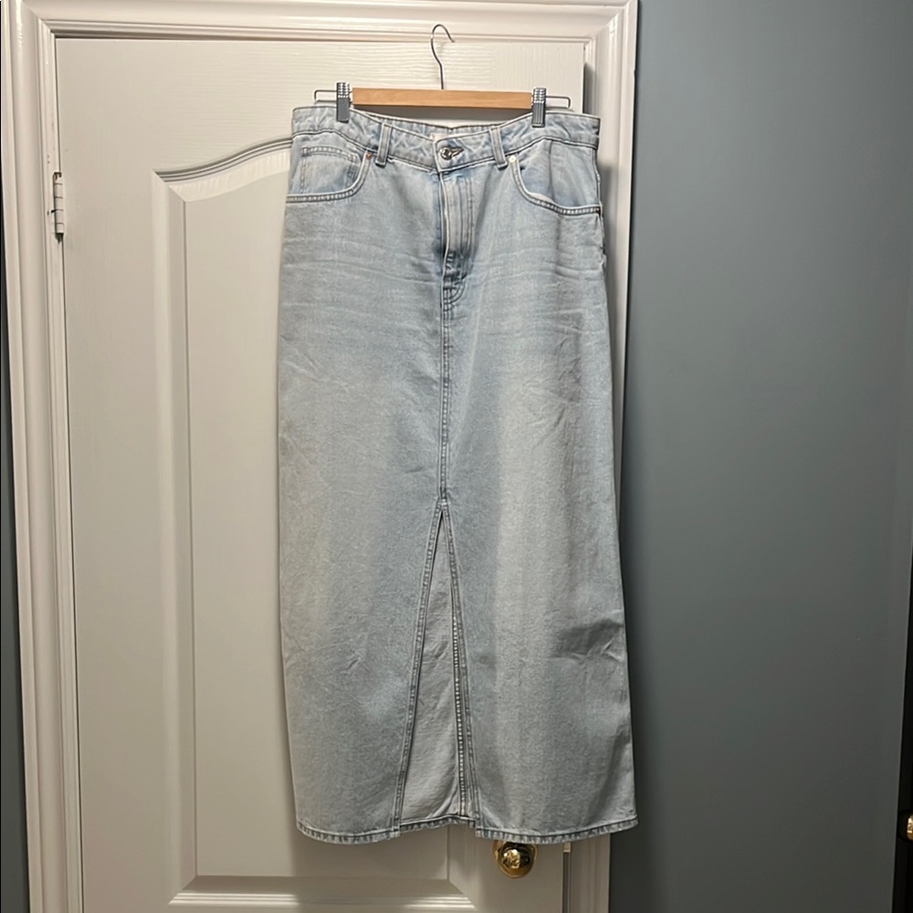 Mango Blue Wide-Leg High-Waisted Jeans